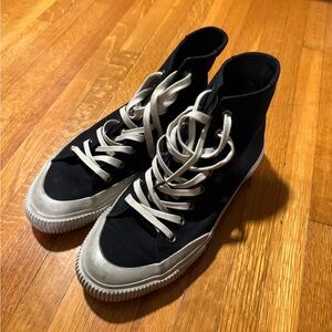 All Saints • Black and White High-Top Sneakers